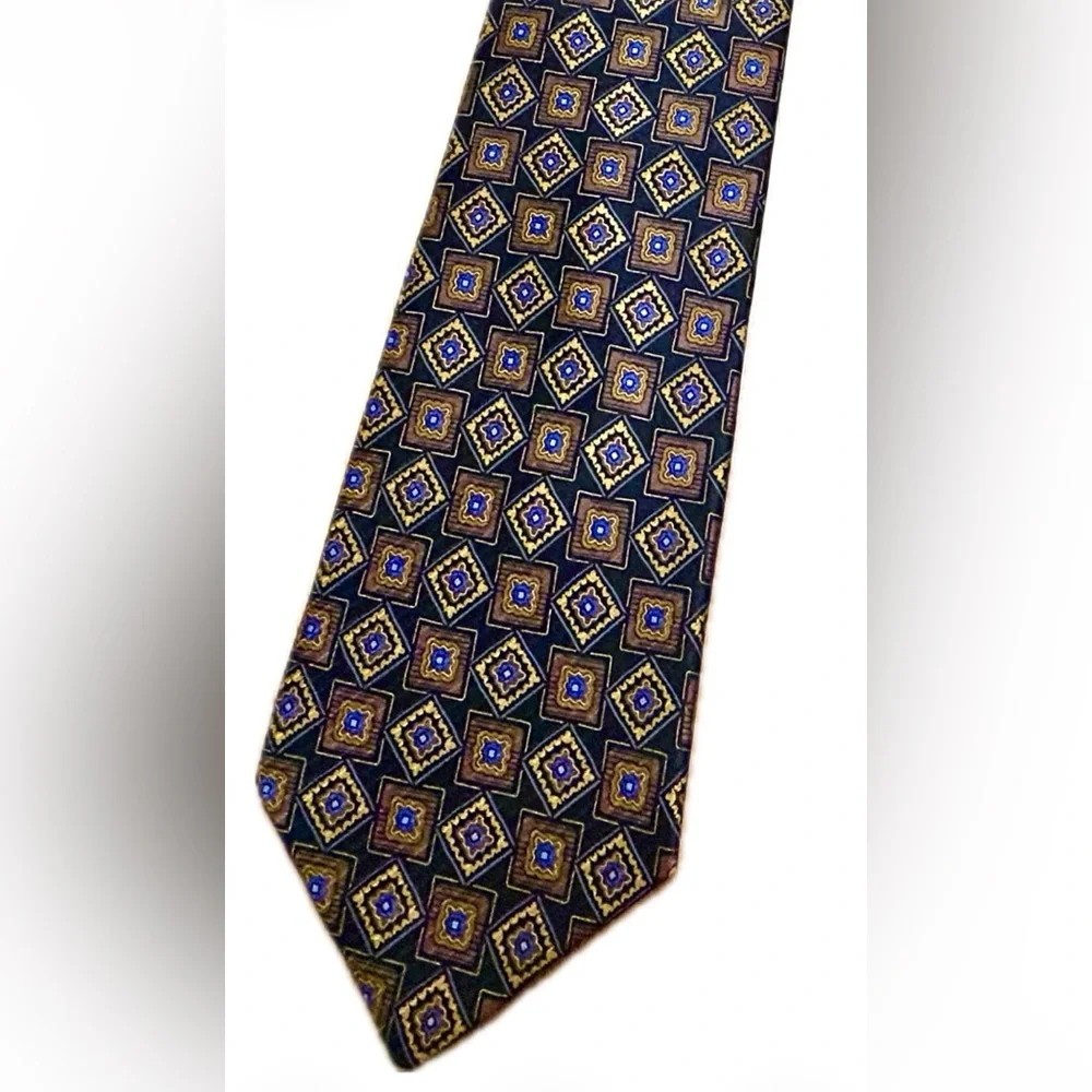 Stefano Cucci Classic Geometric Black and Gold Men's Tie